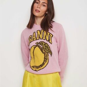Ganni- O-Neck Peach Jumper